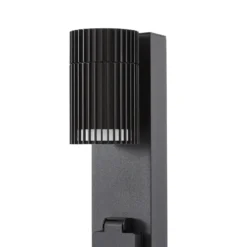 Lindby Wegeleuchte Enerio, schwarz, Steckdose, 80 cm, GU10