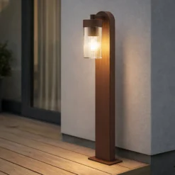 Lindby Wegeleuchte Kaliro, rost, 60 cm, E27, IP54