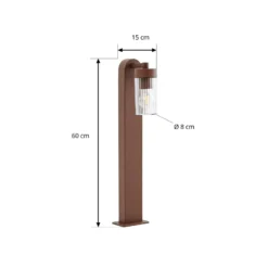 Lindby Wegeleuchte Kaliro, rost, 60 cm, E27, IP54