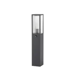 Lindby Wegeleuchte Peldar, anthrazit/geriffelt, 80cm, Sensor