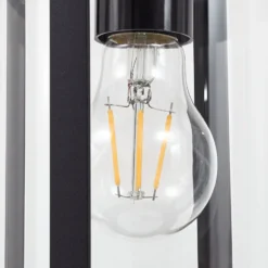 Lindby Wegeleuchte Zayn, schwarz, Glas, Höhe 109 cm, IP65
