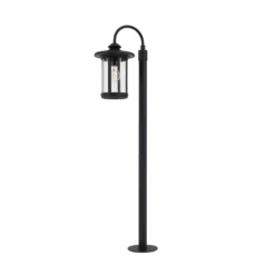 Lindby Wegeleuchte Zayn, schwarz, Glas, Höhe 109 cm, IP65