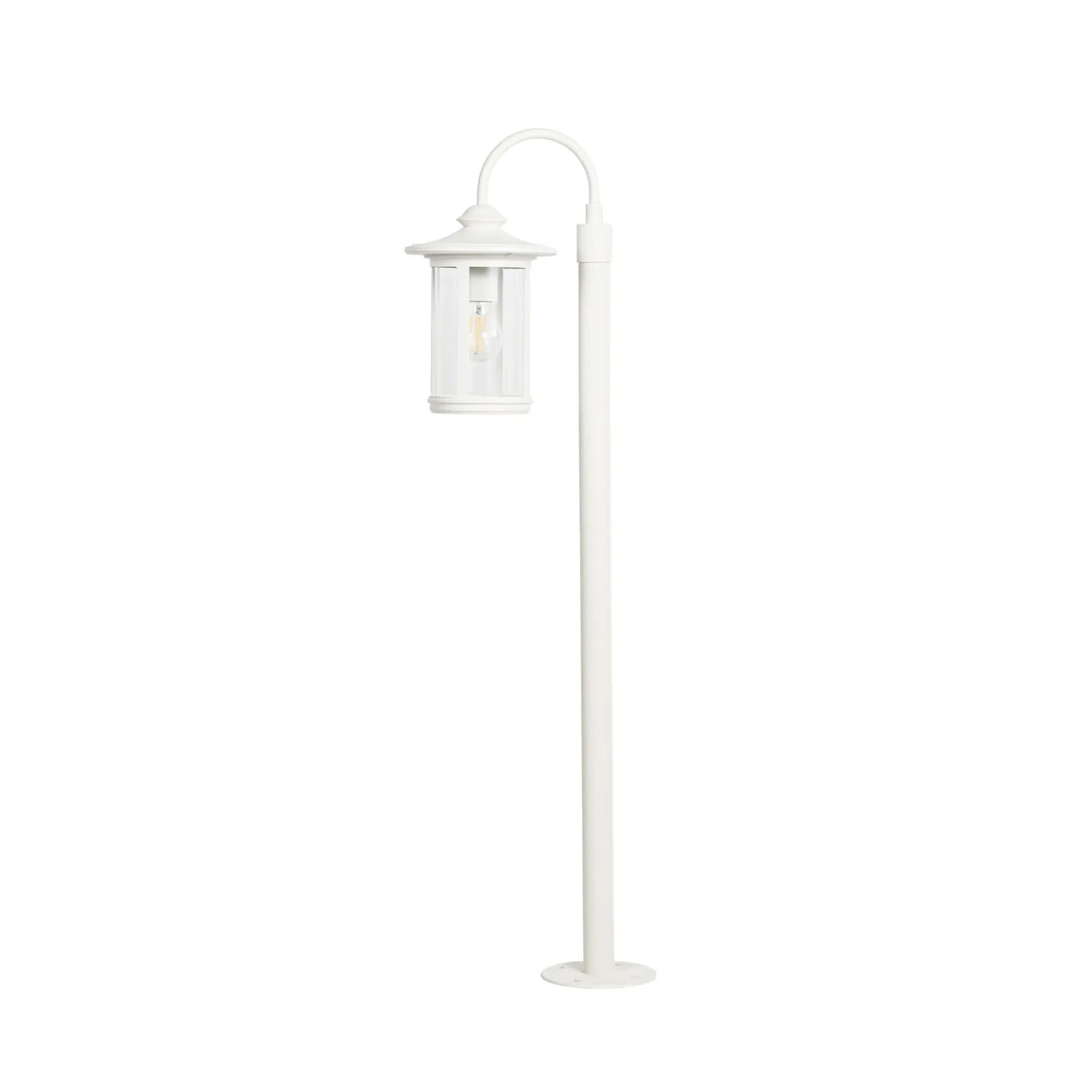 Lindby Wegeleuchte Zayn, weiß, Glas, Höhe 109 cm, IP65
