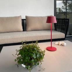 LOOM DESIGN LED-Akku-Terrassenlampe Modi rubinrot 36 cm CCT