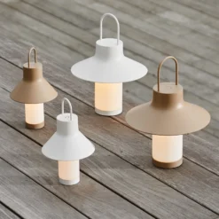 LOOM DESIGN LED-Akku-Tischleuchte Shadow Small, beige, IP65