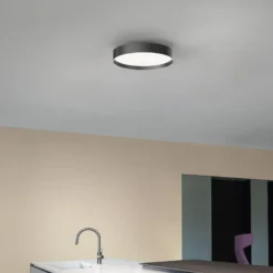LOOM DESIGN LED-Deckenleuchte Lucia, schwarz, Ø 35 cm Alu