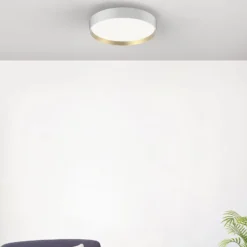 LOOM DESIGN LED-Deckenleuchte Lucia, weiß/goldfarben Ø 60 cm