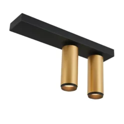 LOOM DESIGN LED-Deckenstrahler X-Beam, 2-flg., schwarz/gold