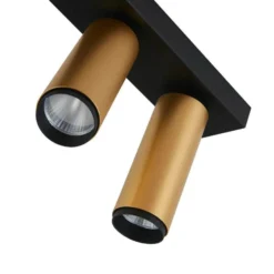 LOOM DESIGN LED-Deckenstrahler X-Beam, 2-flg., schwarz/gold