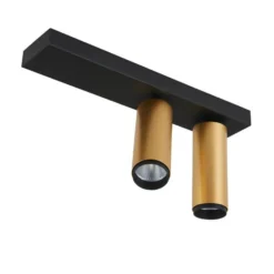 LOOM DESIGN LED-Deckenstrahler X-Beam, 2-flg., schwarz/gold