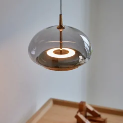 LOOM DESIGN LED-Hängelampe Avalon roségold/grau Ø 20 cm Glas