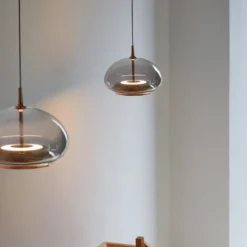 LOOM DESIGN LED-Hängelampe Avalon roségold/grau Ø 20 cm Glas