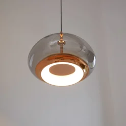 LOOM DESIGN LED-Hängelampe Avalon roségold/grau Ø 20 cm Glas