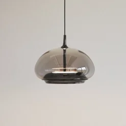 LOOM DESIGN LED-Hängelampe Avalon, schwarz/grau Ø 20 cm Glas