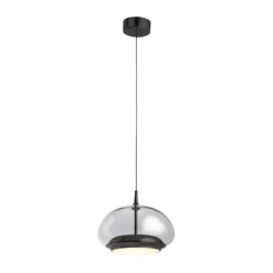 LOOM DESIGN LED-Hängelampe Avalon, schwarz/grau Ø 20 cm Glas