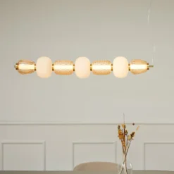 LOOM DESIGN LED-Hängelampe Pearl 7, amber/gold, Glas, 110 cm