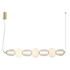 LOOM DESIGN LED-Hängelampe Pearl 7, amber/gold, Glas, 110 cm