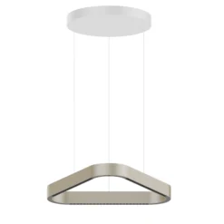 LOOM DESIGN LED-Hängelampe Trigon, creme, 60 cm, Alu