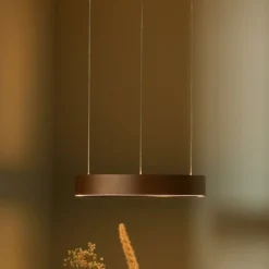 LOOM DESIGN LED-Hängelampe Velora karamellbraun, Ø40cm, dim.