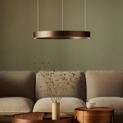 LOOM DESIGN LED-Hängelampe Velora karamellbraun, Ø60cm, dim.