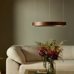 LOOM DESIGN LED-Hängelampe Velora karamellbraun, Ø60cm, dim.