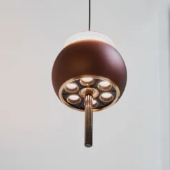 LOOM DESIGN LED-Hängeleuchte Parachute, braun, Ø 9,6 cm, Alu