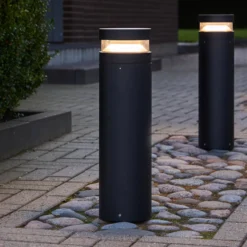 LOOM DESIGN LED-Wegeleuchte Baldur, schwarz, Höhe 60 cm, Alu