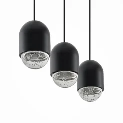 Lucande Amielle Pendellampe, dreiflammig, schwarz