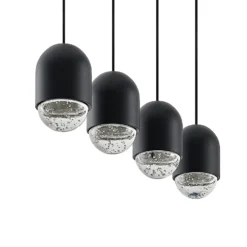 Lucande Amielle Pendellampe, vierflammig, schwarz