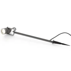 Lucande Außenstrahler Galina, Erdspieß, Stecker, grau, 40 cm