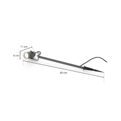 Lucande Außenstrahler Galina, Erdspieß, Stecker, grau, 40 cm
