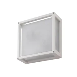 Lucande Außenwandlampe Aurelien, weiß, Sensor, 25 x 25 cm