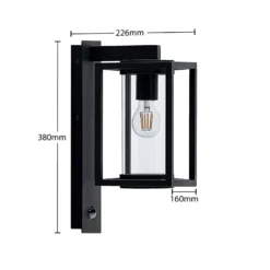 Lucande Außenwandlampe Ferda, 2er-Set, anthrazit Sensor IP44