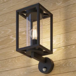 Lucande Außenwandlampe Ferda, Sensor Fassung oben, anthrazit
