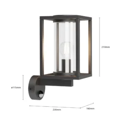 Lucande Außenwandlampe Ferda, Sensor Fassung oben, anthrazit