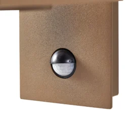 Lucande Außenwandlampe Ferda, Sensor, Fassung unten, braun
