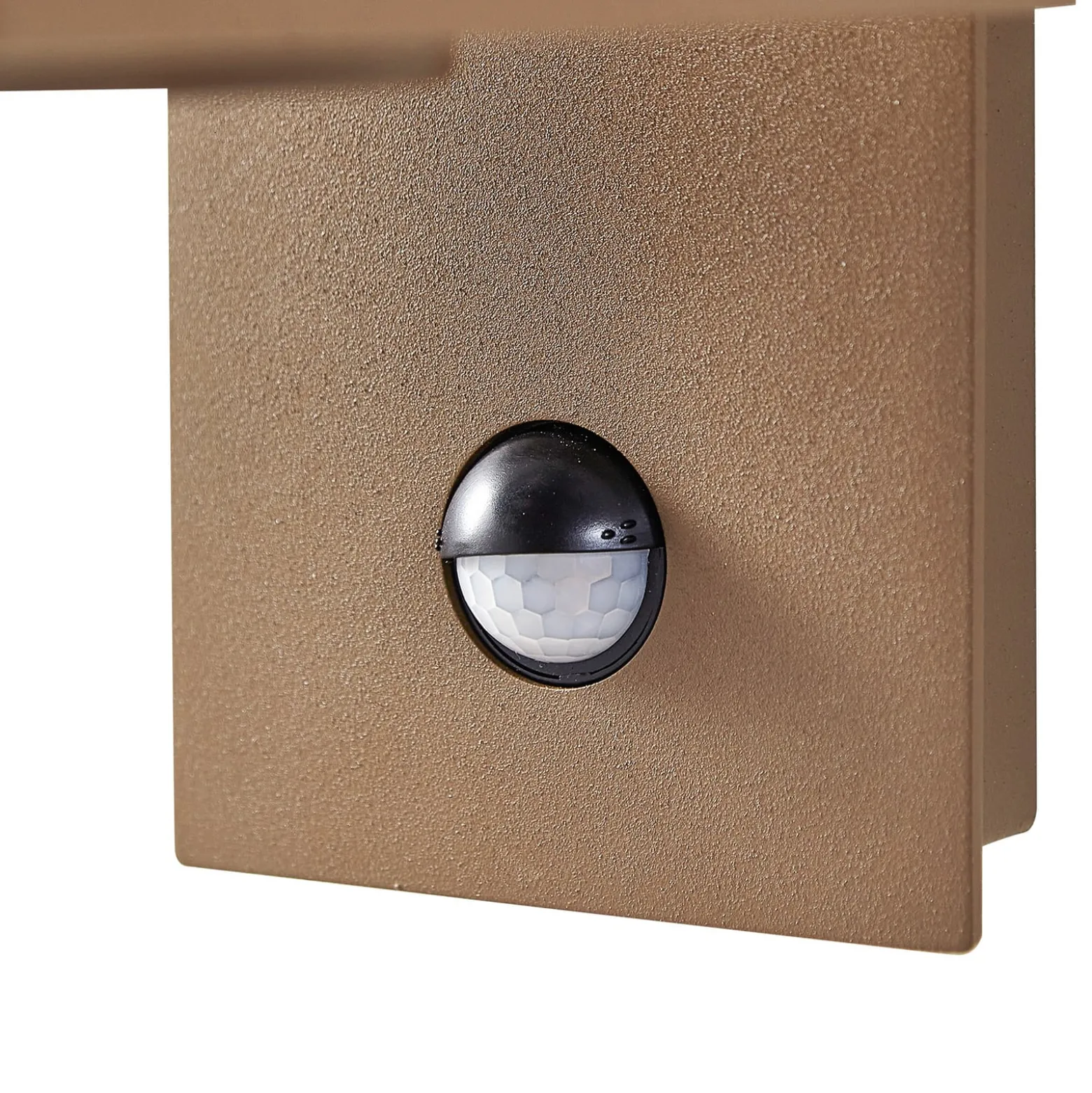 Lucande Außenwandlampe Ferda, Sensor, Fassung unten, braun