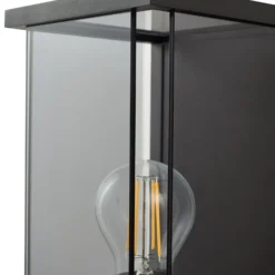Lucande Außenwandleuchte Annalea, rauchgrau, IP54, Sensor