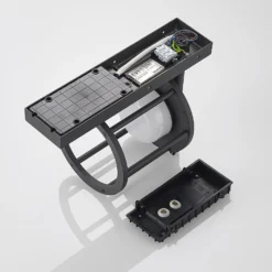 Lucande Außenwandleuchte Berenike, Sensor, anthrazit, Metall