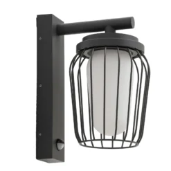 Lucande Außenwandleuchte Chandan, 30 cm, anthrazit, Sensor