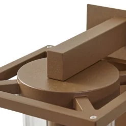 Lucande Außenwandleuchte Ferda, Fassung unten, braun, IP44