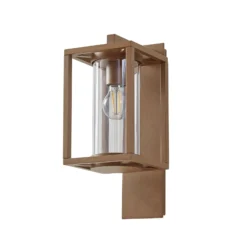 Lucande Außenwandleuchte Ferda, Fassung unten, braun, IP44