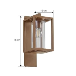 Lucande Außenwandleuchte Ferda, Fassung unten, braun, IP44