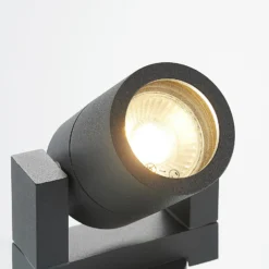 Lucande Außenwandstrahler Kavuna, rund, anthrazit, IP54