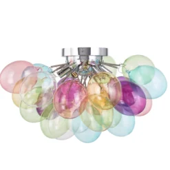 Lucande Deckenleuchte Diborah, bunt, Glas, Ø 50 cm, G9