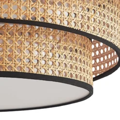 Lucande Deckenleuchte Elowen, Ø 56 cm, Rattan, Bambus