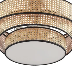 Lucande Deckenleuchte Elowen, Ø 56 cm, Rattan, Bambus