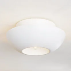 Lucande Deckenleuchte Kellina, Ø 48 cm, weiß, Metall