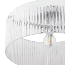 Lucande Deckenleuchte Meritt, chrom/klar, Ø 40 cm, Glas