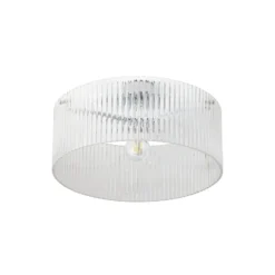 Lucande Deckenleuchte Meritt, chrom/klar, Ø 40 cm, Glas